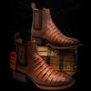 Botin de Cocodrilo Grabado Nuca con Punta Cuadrada Color Cognac 6   - from alligatorwarehouse.com