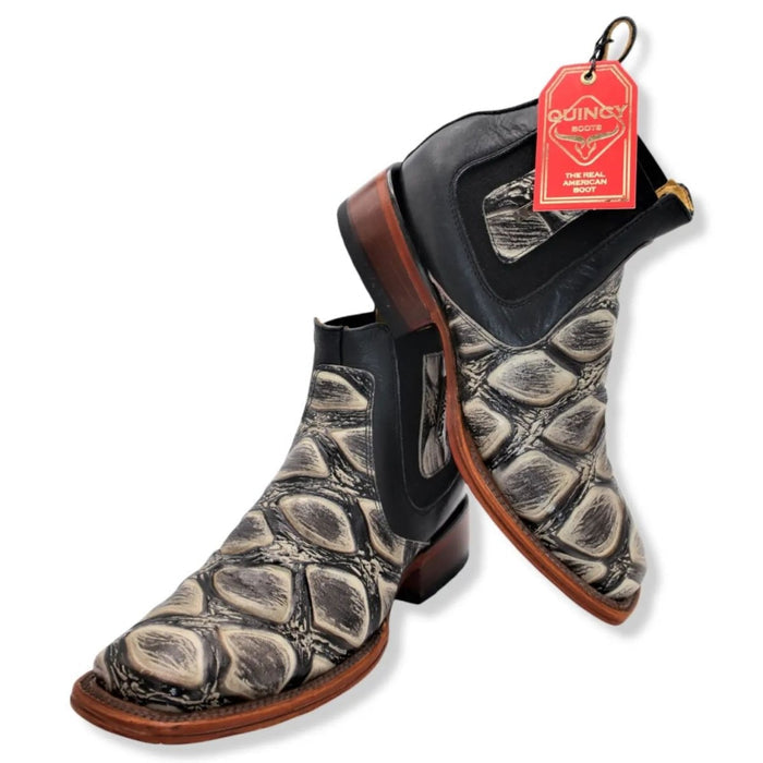 Botines de Pescado Grabado con Punta Cuadrada 7   - from alligatorwarehouse.com