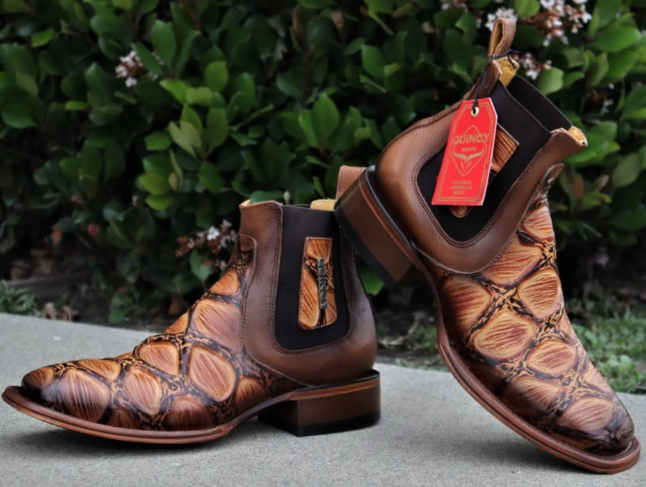 Botines de Pescado Grabado con Punta Cuadrada 2   - from alligatorwarehouse.com