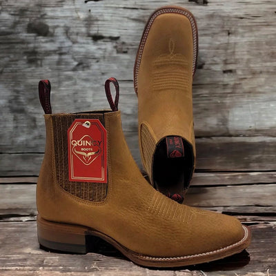 Tan Ankle Square Toe Boots 2 Q82B2731EE:Q82B2731060EE  - from alligatorwarehouse.com