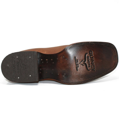 Botines Charro Quincy con Punta Cuadrada Color Tan