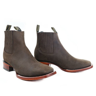 Botines Charros de Cuero Crazy Punta Cuadrada Los Altos Boots Color Cafe LAB-82B6207 2 LAB-82B6207-060  - from alligatorwarehouse.com
