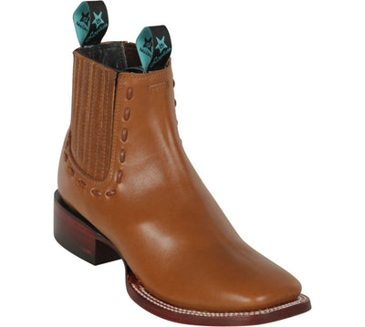 Botines Charros de Cuero Original Punta Cuadrada para Mujer Color Cafe 32B2107 1 LAB-32B2107-050  - from alligatorwarehouse.com