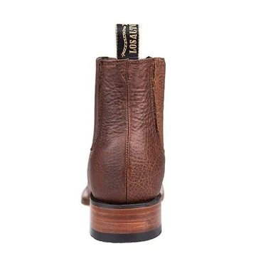Botines Charros de Cuero Rage Punta Cuadrada Color Nuez LAB-82BM9940