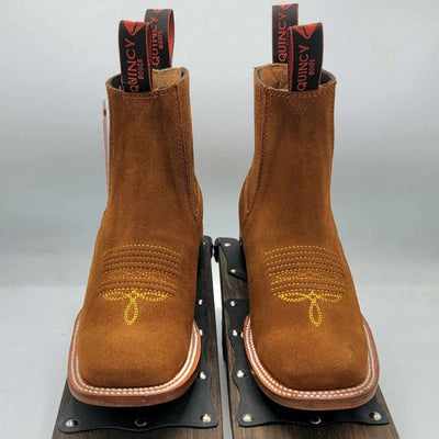 Botines Charros de Gamuza Original Punta Cuadrada Color Shedron 5   - from alligatorwarehouse.com