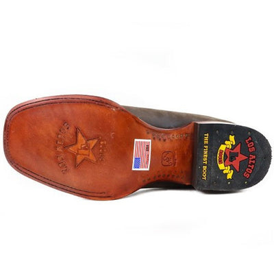 Botines Charros de Gamuza Punta Cuadrada Los Altos Boots Color Cafe LAB-82B6307 3 LAB-82B6307-060  - from alligatorwarehouse.com