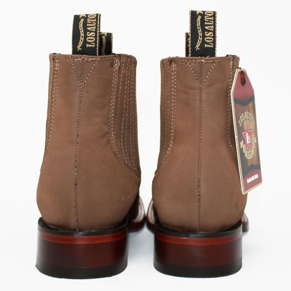 Botines Charros de Gamuza Punta Cuadrada Los Altos Boots Color Taupe  LAB-82B6361