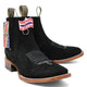 Botines Charros de Gamuza Punta Cuadrada para Joven Color Negro Q82BJ6305