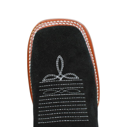 Botines Charros de Gamuza Punta Cuadrada para Joven Color Negro Q82BJ6305