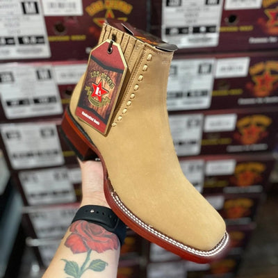 Botines Charros de Gamuza Punta Cuadrada para Mujer Color Arena LAB-32B6311 2 LAB-32B6311-050  - from alligatorwarehouse.com