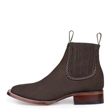 Botines Charros de Gamuza Punta Cuadrada para Mujer Color Chocolate LAB-32B6359 2 LAB-32B6359-050  - from alligatorwarehouse.com