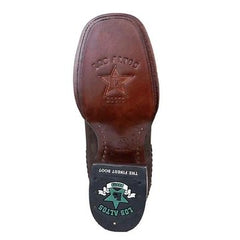 Botines Charros de Gamuza Punta Cuadrada para Mujer Color Chocolate LAB-32B6359