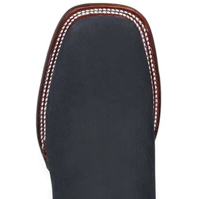 Botines Charros de Gamuza Punta Cuadrada para Mujer Color Negro LAB-32B6305