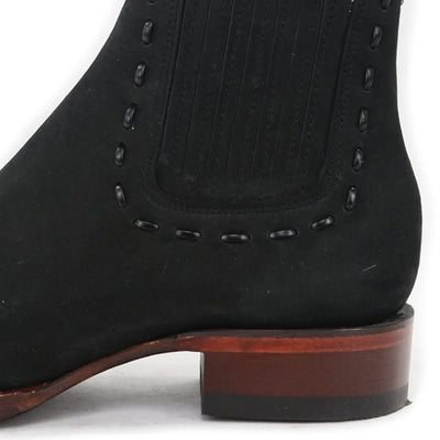 Botines Charros de Gamuza Punta Cuadrada para Mujer Color Negro LAB-32B6305 4 LAB-32B6305-050  - from alligatorwarehouse.com