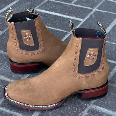 Botines Charros de Gamuza Punta Cuadrada para Mujer Color Shedron LAB-32B6350 3 LAB-32B6350-050  - from alligatorwarehouse.com