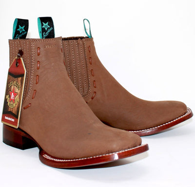 Botines Charros de Gamuza Punta Cuadrada para Mujer Color Taupe LAB-32B6361 1 LAB-32B6361-050  - from alligatorwarehouse.com