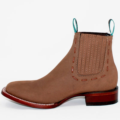 Botines Charros de Gamuza Punta Cuadrada para Mujer Color Taupe LAB-32B6361 4 LAB-32B6361-050  - from alligatorwarehouse.com