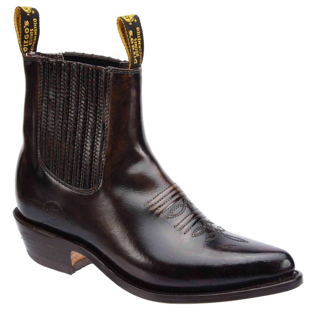 Botines Charros de Piel Acabado Camaleon Color Cafe DIE-63VC07