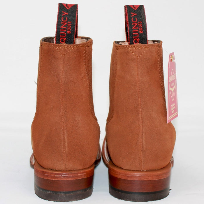 Botines Charros de Gamuza Punta Cuadrada para Mujer Quincy