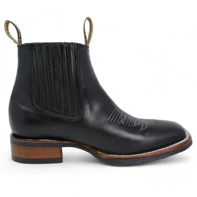 Botines Charros Punta Cuadrada con Suela de Hule Color Negro 5   - from alligatorwarehouse.com