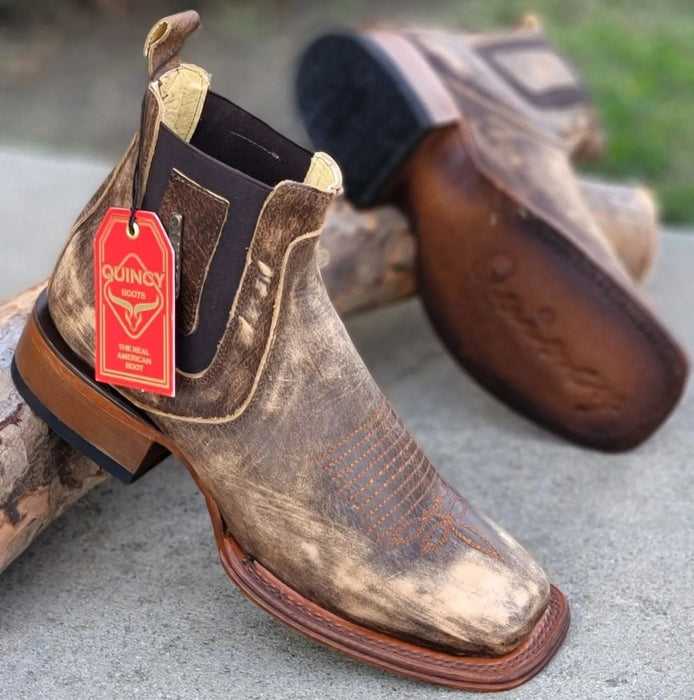 Botines Charros Quincy con Punta Cuadrada Color Miel 3   - from alligatorwarehouse.com
