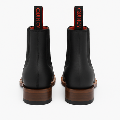 Botines Charros Quincy con Punta Cuadrada Color Negro