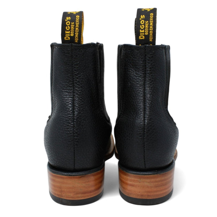 Botines Charros Quincy con Punta Cuadrada Color Negro DIE