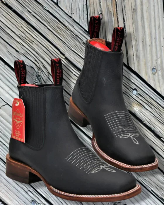 Botines Charros Quincy con Punta Cuadrada Color Negro 3   - from alligatorwarehouse.com