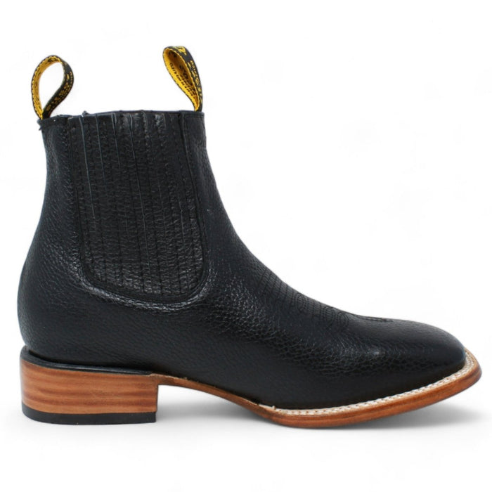 Botines Charros Quincy con Punta Cuadrada Color Negro DIE 2   - from alligatorwarehouse.com