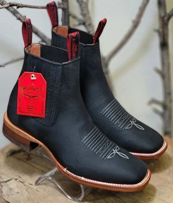 Botines Charros Quincy con Punta Cuadrada Color Negro 5   - from alligatorwarehouse.com