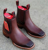 Botines Charros Quincy con Punta Cuadrada Color Vino 3   - from alligatorwarehouse.com