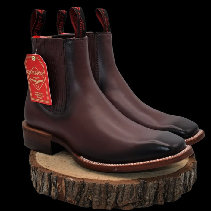 Botines Charros Quincy con Punta Cuadrada Color Vino 13   - from alligatorwarehouse.com