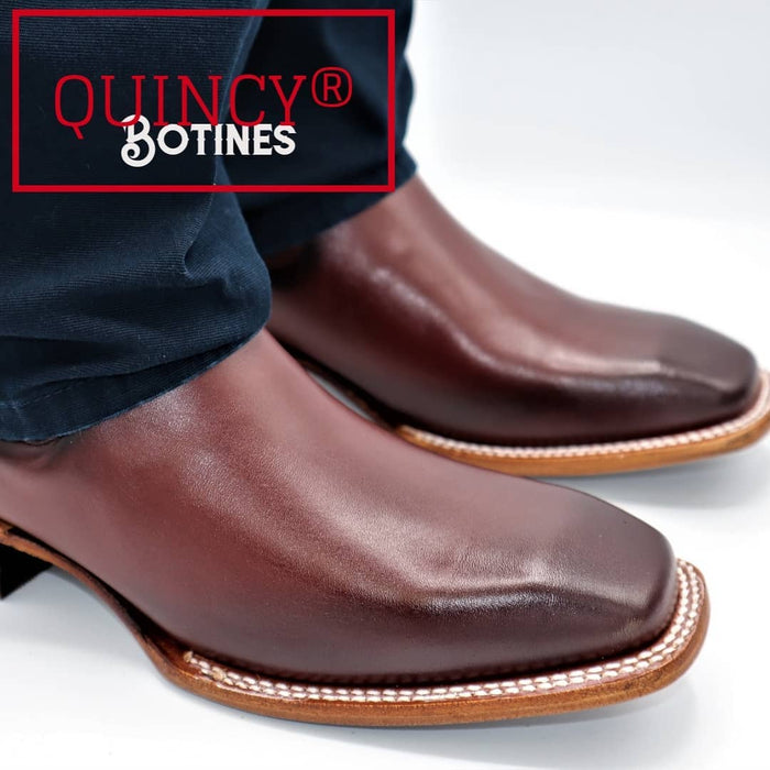 Botines Charros Quincy con Punta Cuadrada Color Vino 6   - from alligatorwarehouse.com