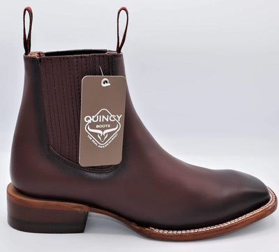 Botines Charros Quincy con Punta Cuadrada Color Vino 2   - from alligatorwarehouse.com