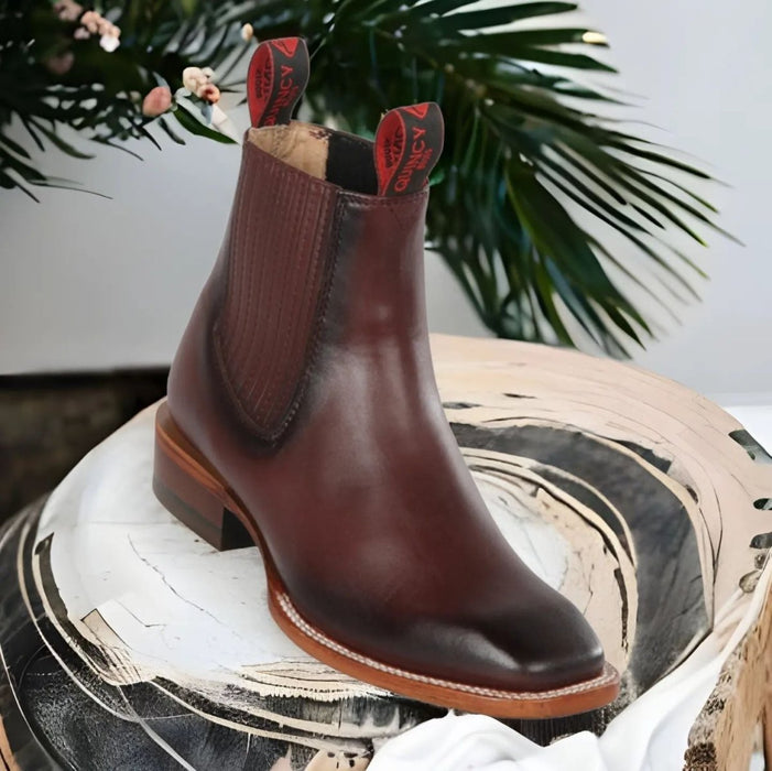 Botines Charros Quincy con Punta Cuadrada Color Vino 9   - from alligatorwarehouse.com