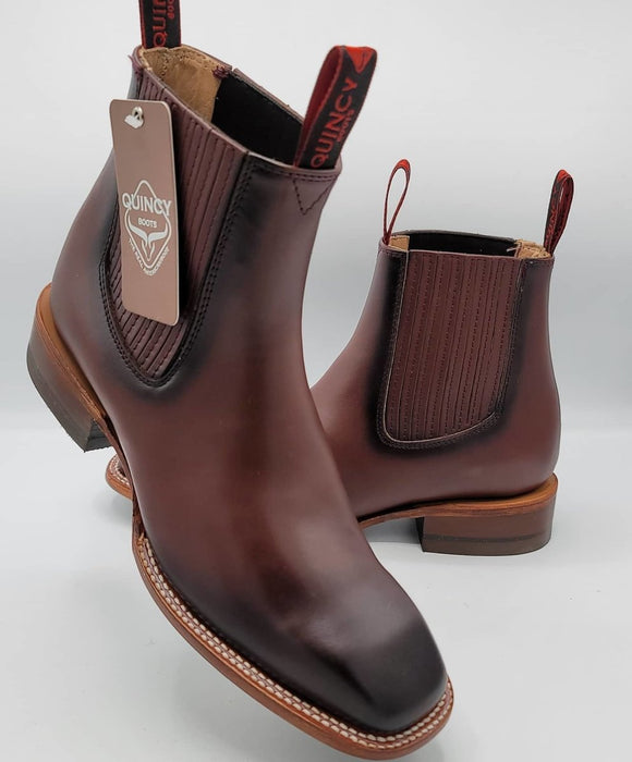 Botines Charros Quincy con Punta Cuadrada Color Vino 8   - from alligatorwarehouse.com