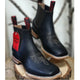 Botines Charros Quincy de Cuero con Punta Cuadrada Color Negro