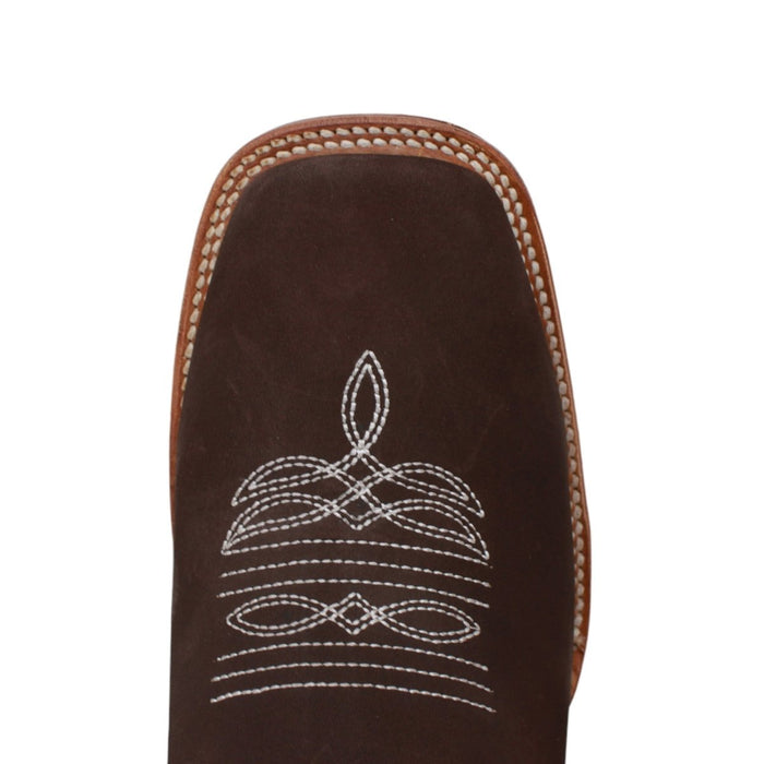 Botines Charros Quincy de Gamuza con Punta Cuadrada Color Cafe 4   - from alligatorwarehouse.com