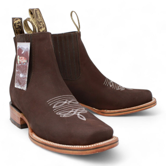 Botines Charros Quincy de Gamuza con Punta Cuadrada Color Cafe 6   - from alligatorwarehouse.com