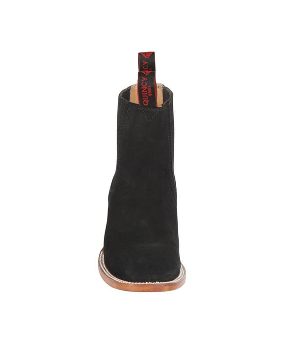 Botines Charros Quincy de Gamuza con Punta Cuadrada Negro 7   - from alligatorwarehouse.com