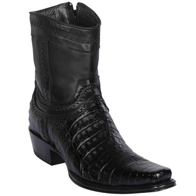 Botines de Cocodrilo Caiman Panza Punta Europea Color Negro 76B8205 1 LAB-76B8205-060  - from alligatorwarehouse.com