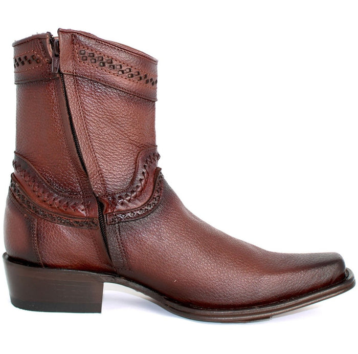 Botines de Cuero Original Punta Europea Cafe LAB-76B2716