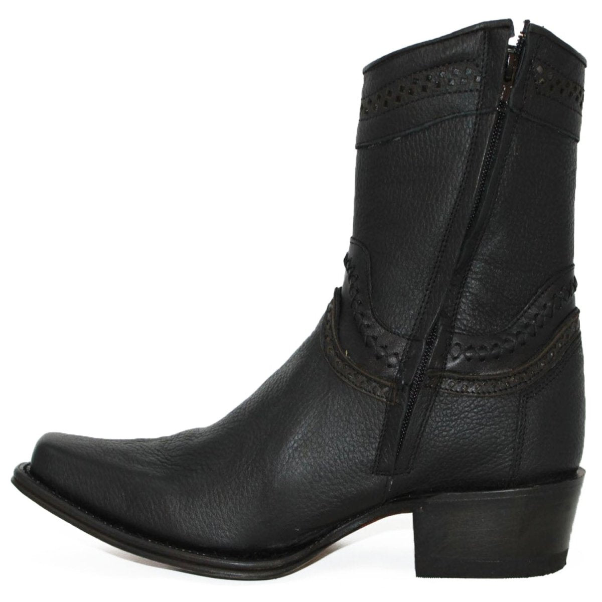 Botines de Cuero Original Punta Europea Color Negro LAB-76B2705