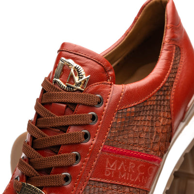 Marco Di Milano Brescia Antique Cognac Python & Calfskin Sneakers 4 BRESCIA_PYTHON_COGNAC_8  - from alligatorwarehouse.com