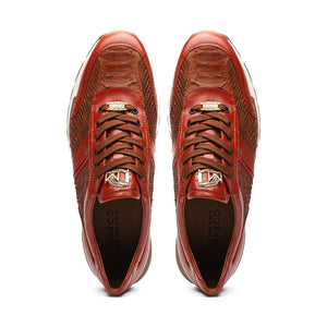Marco Di Milano Brescia Python & Calfskin Sneakers Cognac
