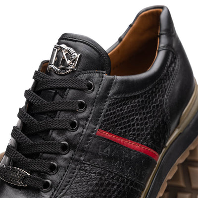 Marco Di Milano Brescia Python & Calfskin Sneakers Black