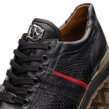 Marco Di Milano Brescia Python & Calfskin Sneakers Black
