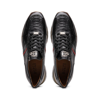 Marco Di Milano Brescia Black Python & Calfskin Sneakers 5 BRESCIA_PYTHON_BLACK_9  - from alligatorwarehouse.com