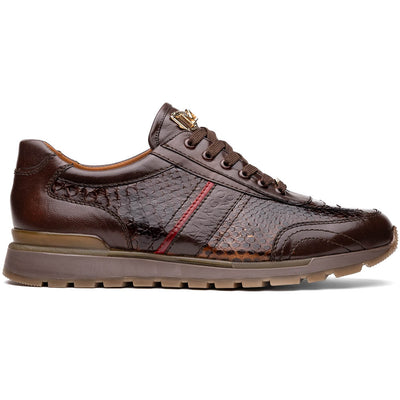 Marco Di Milano Brescia Brown Python & Calfskin Sneakers 1 BRESCIA_PYTHON_BROWN_8  - from alligatorwarehouse.com