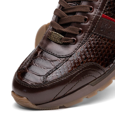 Marco Di Milano Brescia Python & Calfskin Sneakers Brown